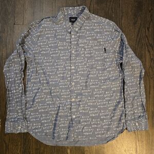 HUF Build Destroy Blue Grey Men's Shirt